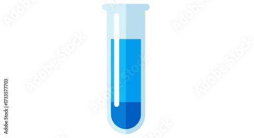 A flat vector illustration of a test tube filled with liquid, clean shapes, bold flat colors, no outlines, isolated on white background