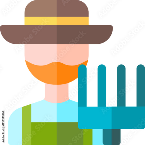 Peasant with Rake Icon