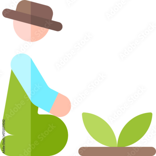 Peasant Man Farmer Icon