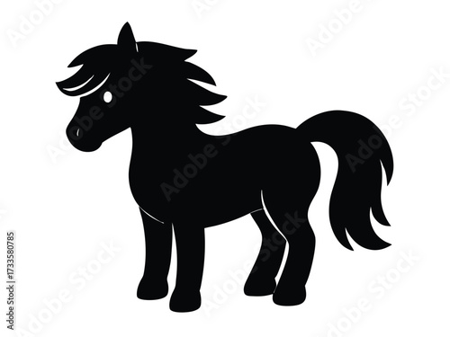 pony standing silhouette vector icon
