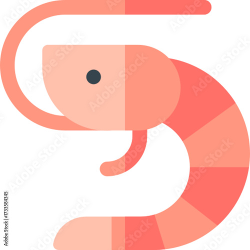 Realistic Single Shrimp Crustacean