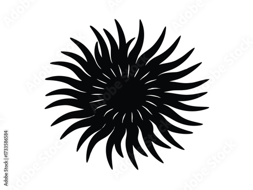 sea anemone silhouette vector icon