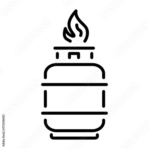 An outline style icon depicting cylinder