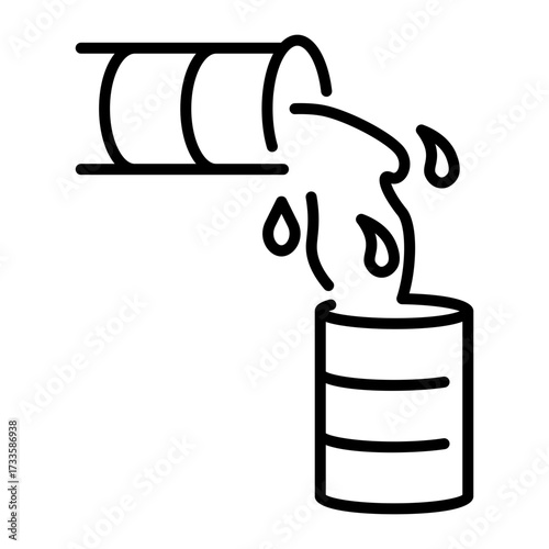 A line style icon showing oil extraction