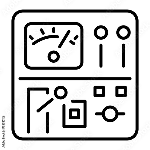 An outline style icon depicting control panel