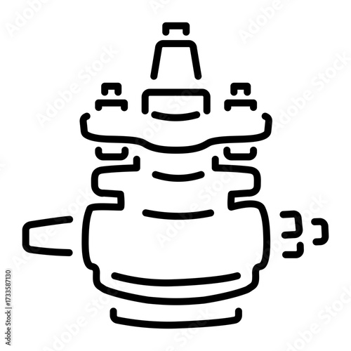 A linear style icon representing extraction pump