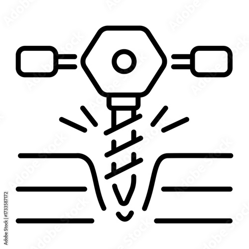 An outline style icon depicting earth auger