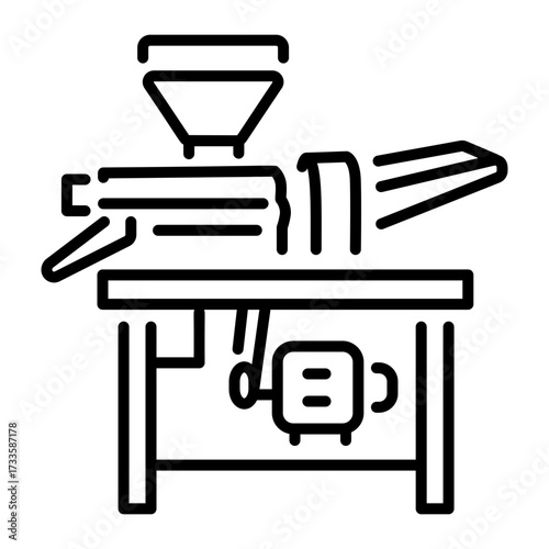 An outline style icon depicting sheller