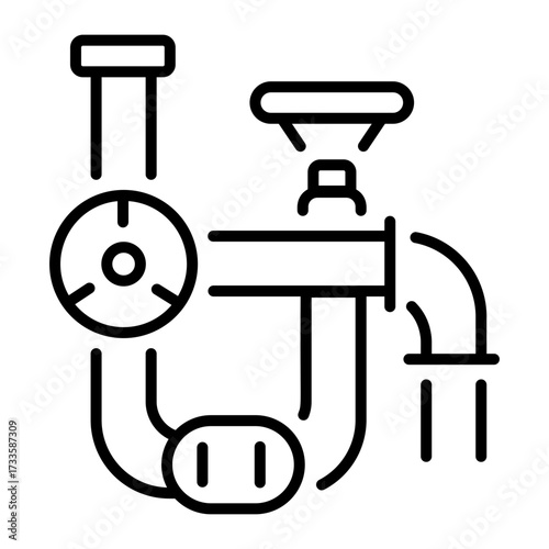 A linear style icon representing pipeline