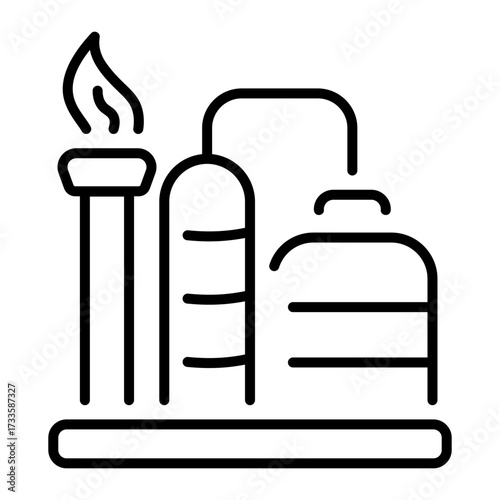 An outline style icon depicting gas compressor