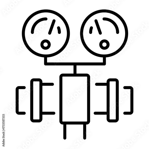 An outline style icon depicting converter
