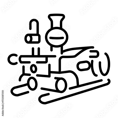 A linear style icon representing mud pump