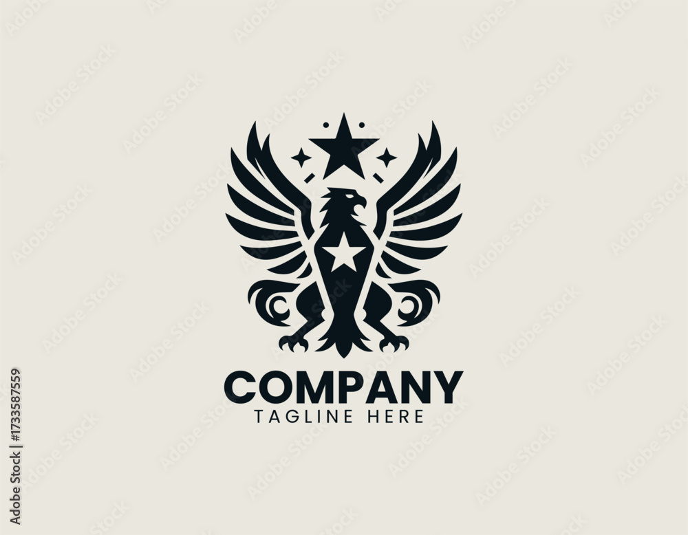 Obraz premium Griffin Star vector logo illustration