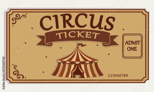 Retro Circus Ticket circus-style ticket