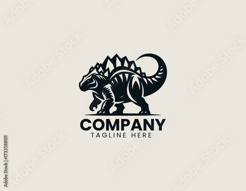 Ankylosaurus vector logo illustration
