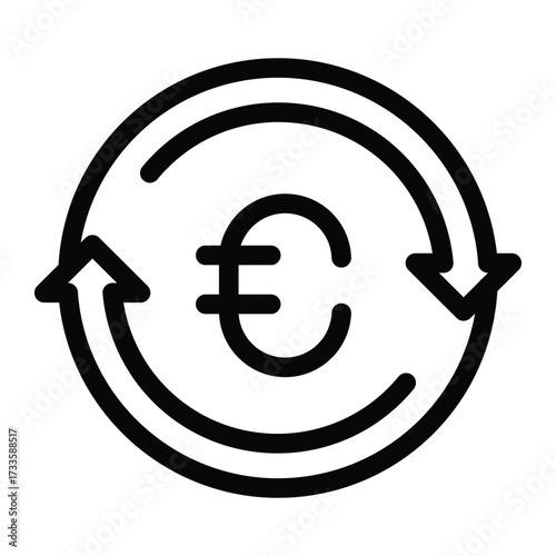 euro currency exchange outline icon vector design good for web or mobile app
