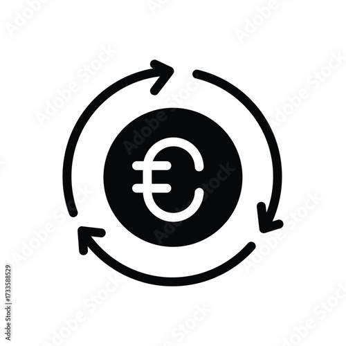 euro currency exchange solid icon vector design good for web or mobile app
