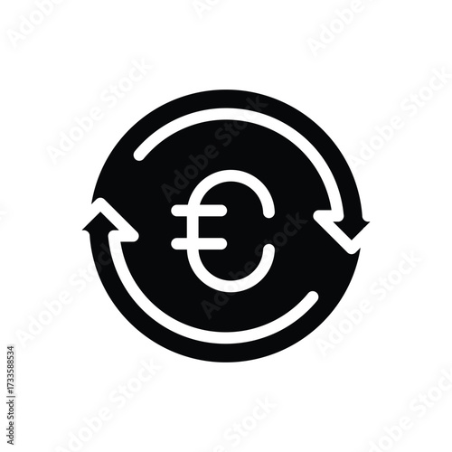 euro currency exchange solid icon vector design good for web or mobile app