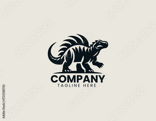 Ankylosaurus vector logo illustration