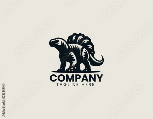 Ankylosaurus vector logo illustration