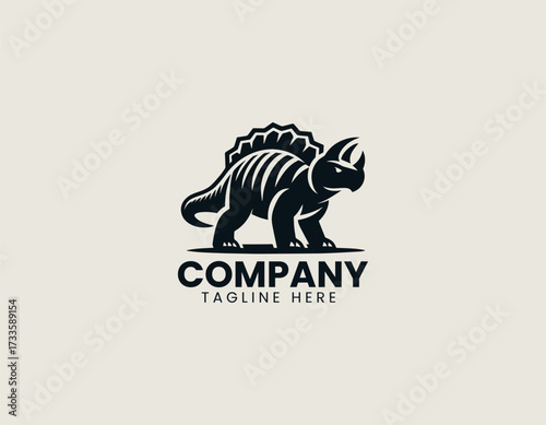 Ankylosaurus vector logo illustration