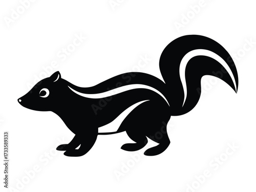 skunk walking silhouette vector icon