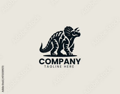 Ankylosaurus vector logo illustration