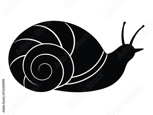snail shell silhouette vector icon