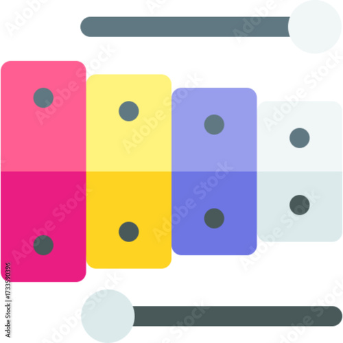 Colorful Xylophone Vector Icon