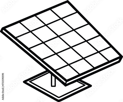 solar panel array illustration on transparent background