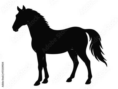 standing horse silhouette vector icon