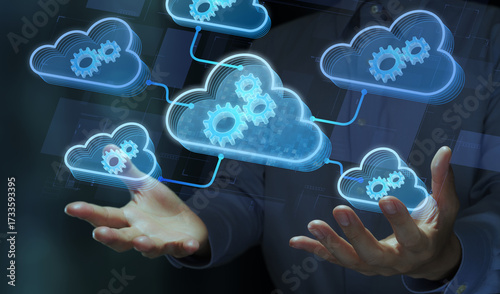 Картината върху платно Multi-cloud computing and API