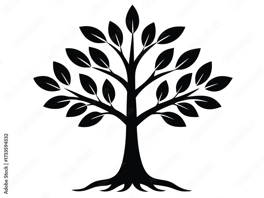 Obraz premium tree sapling silhouette vector icon