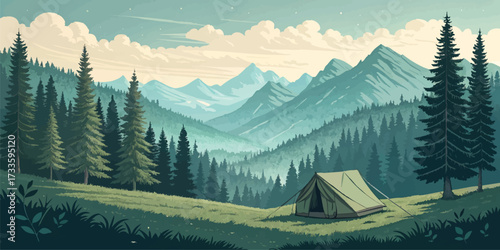 winter landscape in the mountains