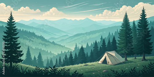 camping in the mountains