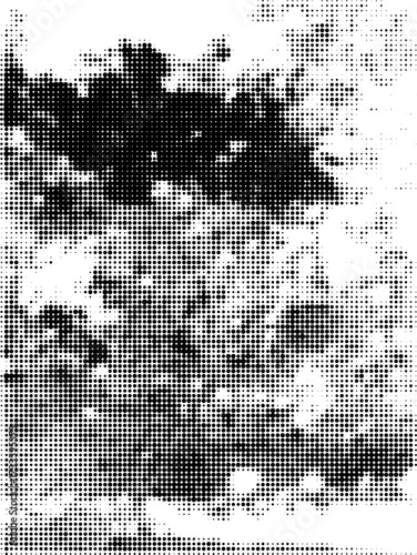 Pop Art Vector Background Halftone Dots with Grunge Effect Texture