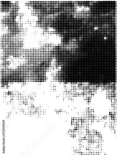 Pop Art Vector Background Halftone Dots with Grunge Effect Texture