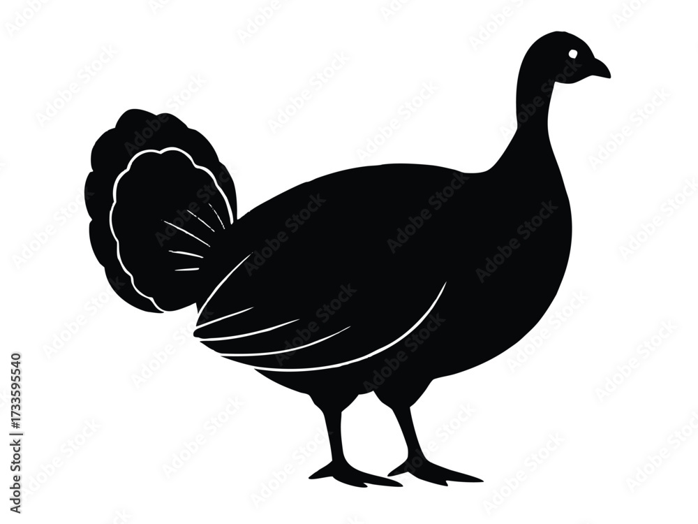 Obraz premium turkey standing silhouette vector icon