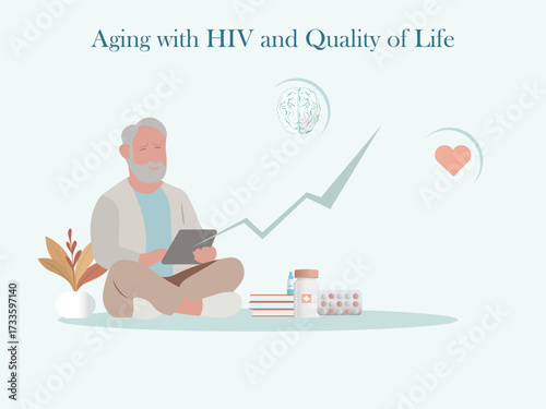 Elderly man managing hiv improving well being