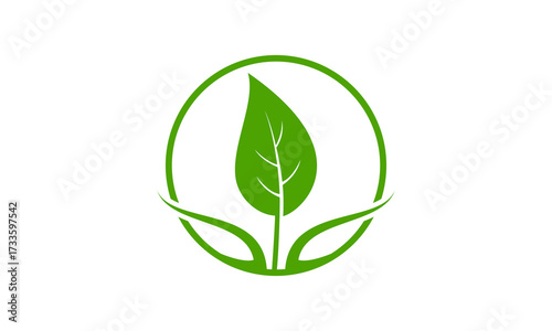Leaf and wellness vector logo