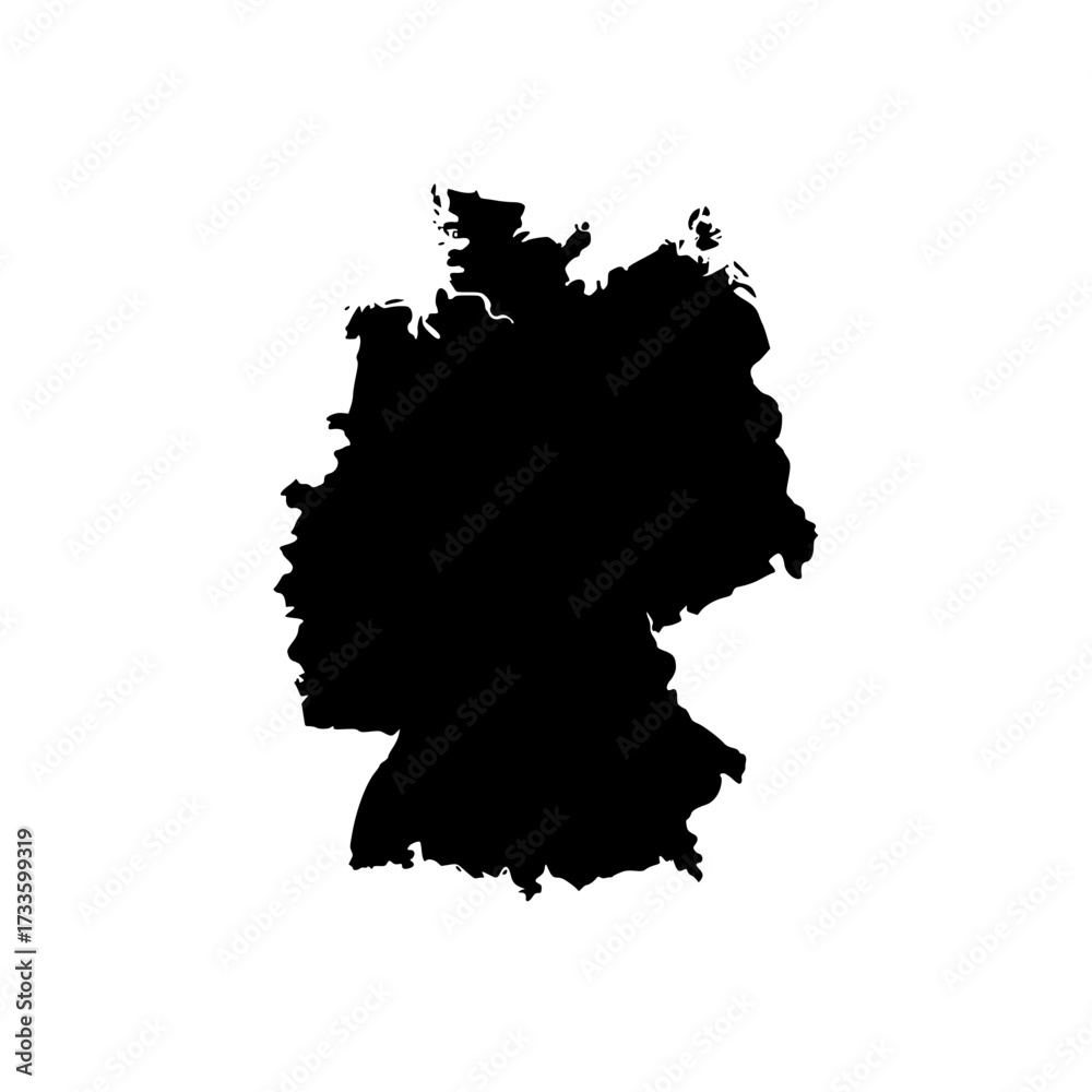 Obraz premium Germany's bold silhouette map for impactful geographical representations and design projects
