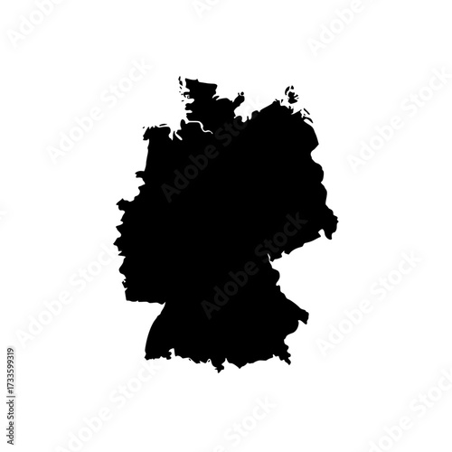 Germany's bold silhouette map for impactful geographical representations and design projects