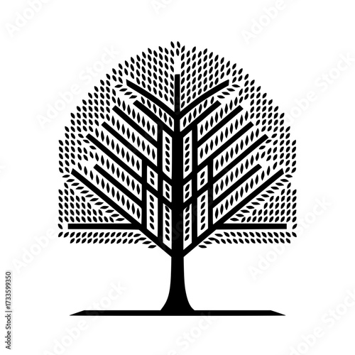 Striking stylized tree logo design for environmentally conscious brand identity and sustainable initiatives
