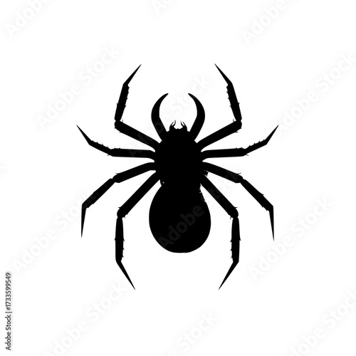 Creepy black spider silhouette perfect for Halloween or scary themes captures primal fear and intrigue