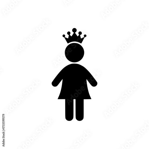 Charming princess icon symbolizing royalty leadership and feminine power perfect for modern design