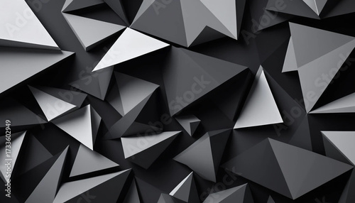 Abstract geometric background with sharp triangular shapes in shades of gray and white