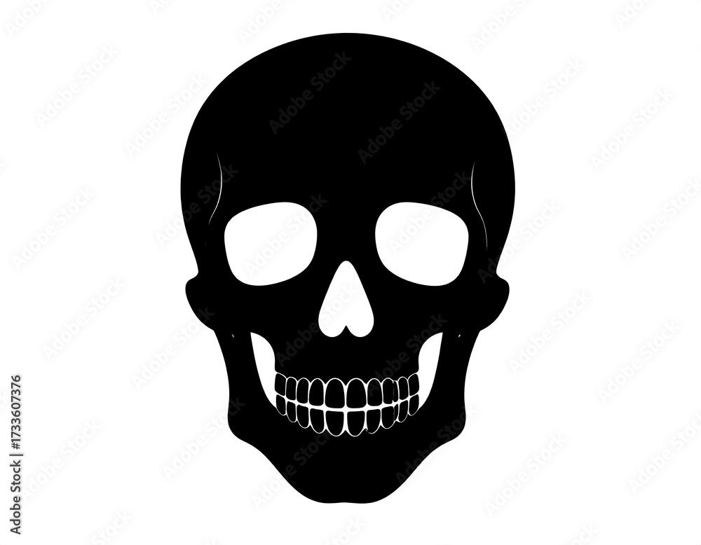 Fototapeta premium Simple black skull graphic