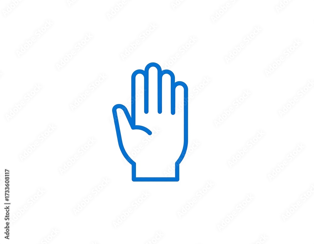 Obraz premium Simple blue hand icon