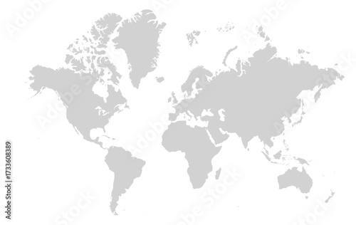 Grey with White Outline World Maps