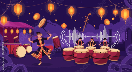 Vibrant drum performance celebrating the rich musical heritage of Vietnam